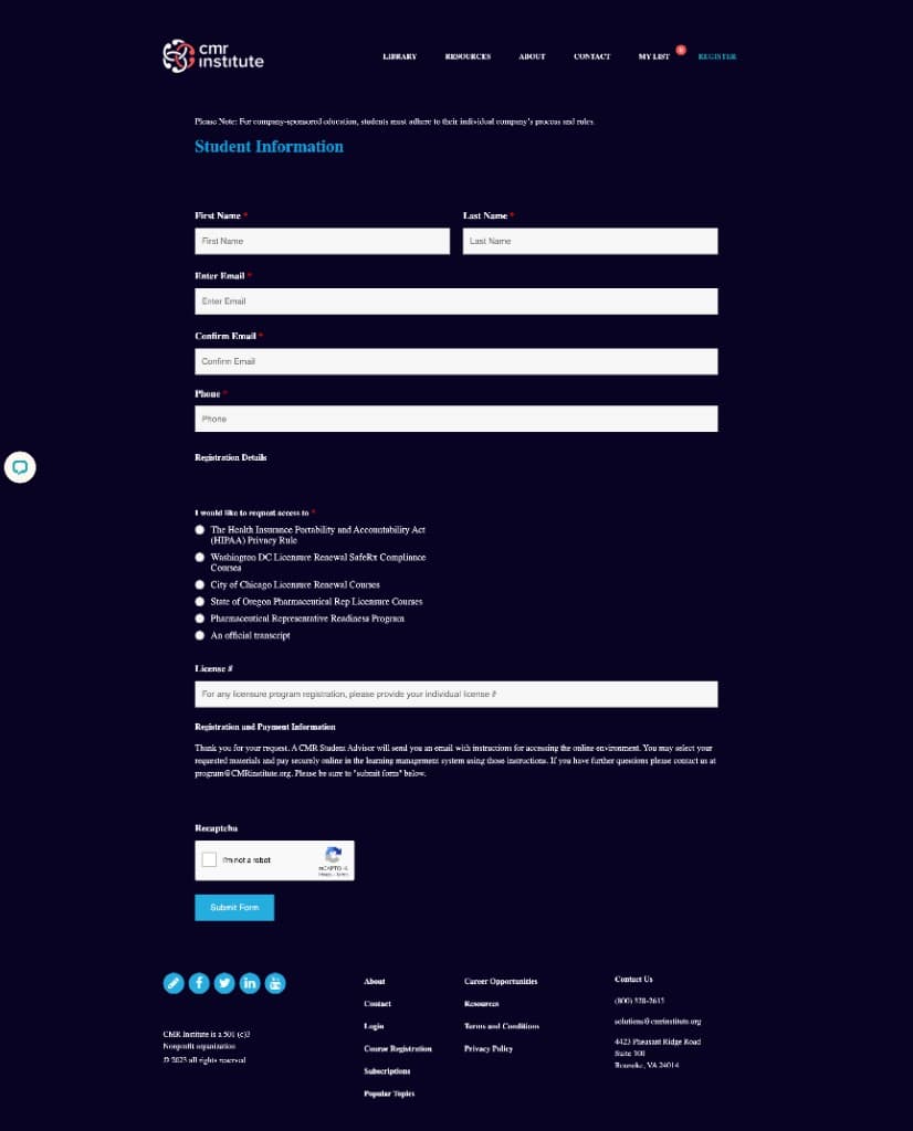 Student registration and course access workflow