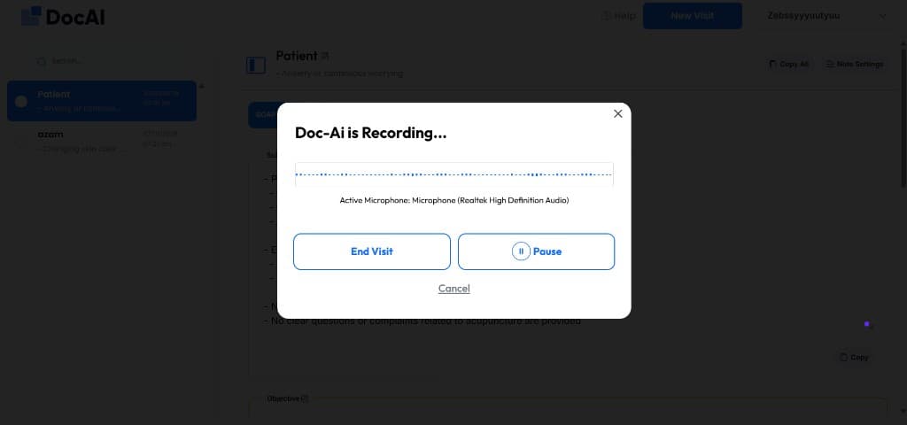 Live recording with real-time audio capture