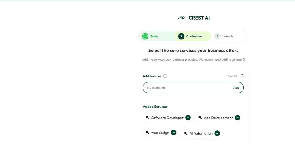 Add core services your business offers
