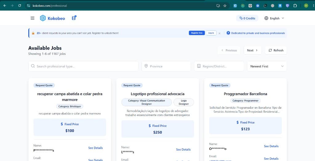 Browse and filter job listings by location