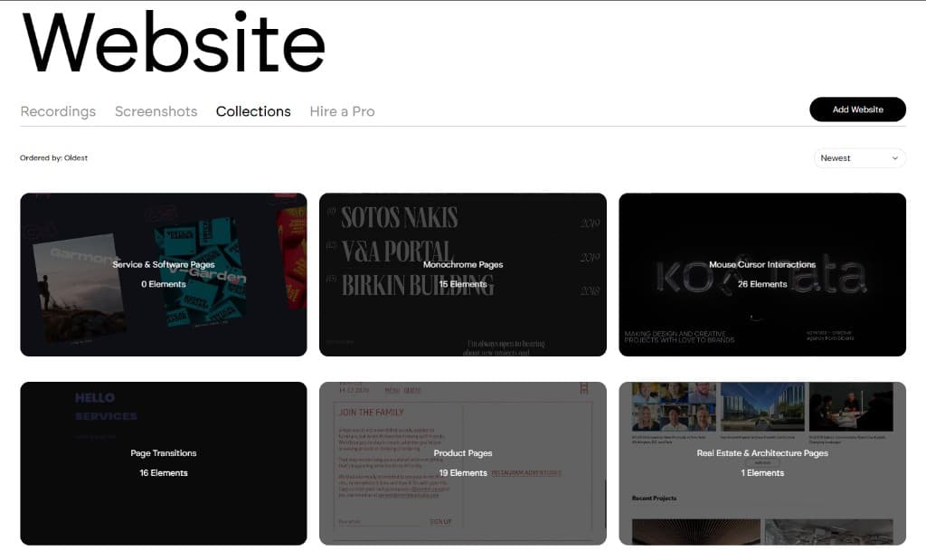 Collections - browsable design element libraries