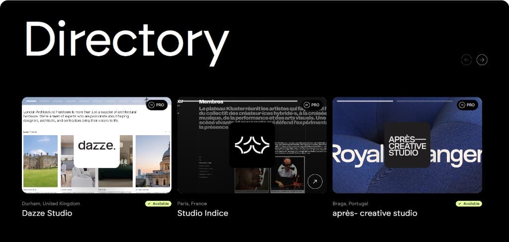 Featured PRO creators carousel