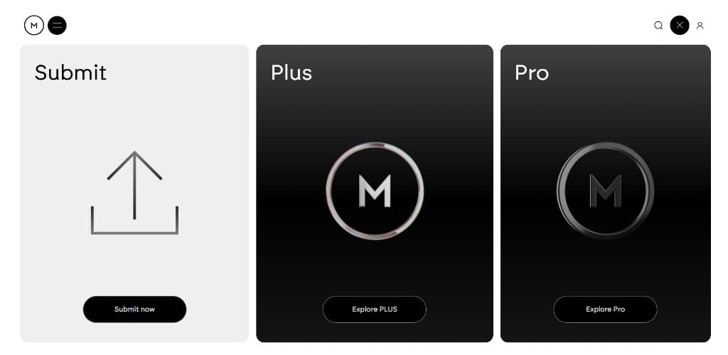 Submit, Plus, and Pro membership tiers