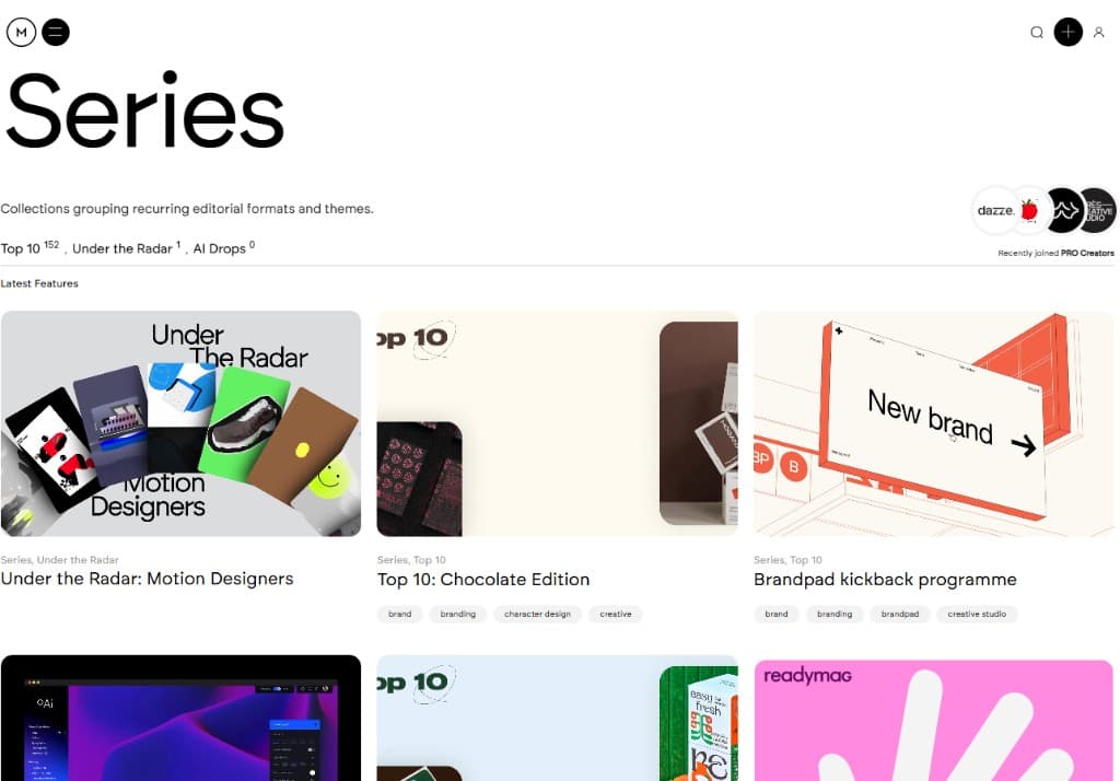 Series - curated editorial collections and themes